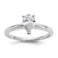 14k White Gold 3/4 Ct. Certified Lab Grown Diamond VS/SI+ G+ Pear Solitare Engagement Ring