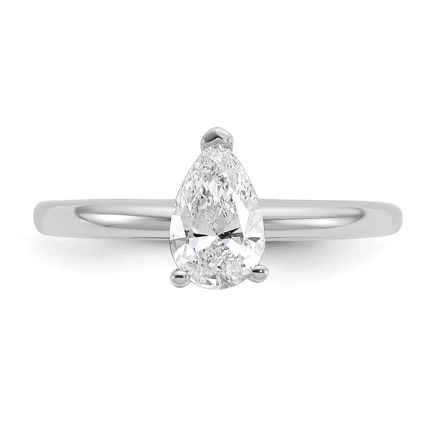 14k White Gold 3/4 Ct. Lab Grown Diamond VS/SI+ G+ Pear Solitare Engagement Ring