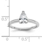 14k White Gold 3/4 Ct. Lab Grown Diamond VS/SI+ G+ Pear Solitare Engagement Ring