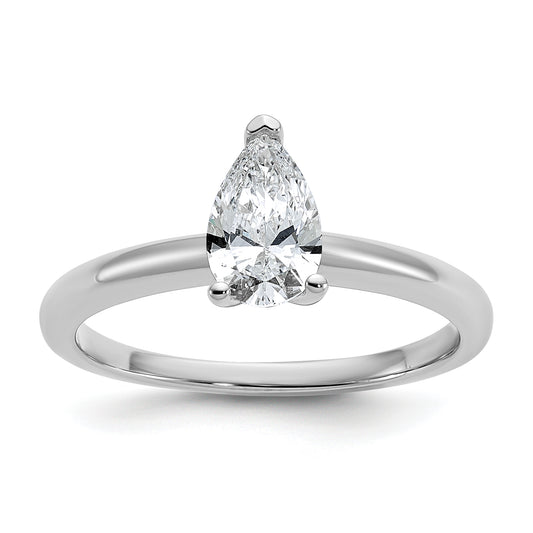 14k White Gold 3/4 Ct. Certified Lab Grown Diamond VS/SI+ G+ Pear Solitare Engagement Ring