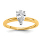 14k Two-tone 3/4 Ct. Certified Lab Grown Diamond VS/SI+ G+ Pear Solitare Engagement Ring