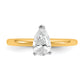 14k Two-tone 3/4 Ct. Certified Lab Grown Diamond VS/SI+ G+ Pear Solitare Engagement Ring