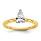 14k Two-tone 3/4 Ct. Certified Lab Grown Diamond VS/SI+ G+ Pear Solitare Engagement Ring