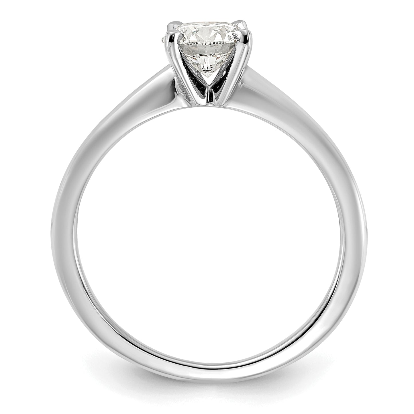 14k White Gold 3/4 Ct. Lab Grown Diamond VS+ F+ Round Solitaire Engagement Ring