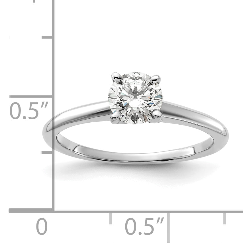 14k White Gold 3/4 Ct. Lab Grown Diamond VS+ F+ Round Solitaire Engagement Ring