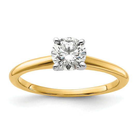 14K White/Rose Gold Rose Two-tone 3/4 Ct. Lab Grown Diamond VS+ F+ Round Solitaire Engagement Ring