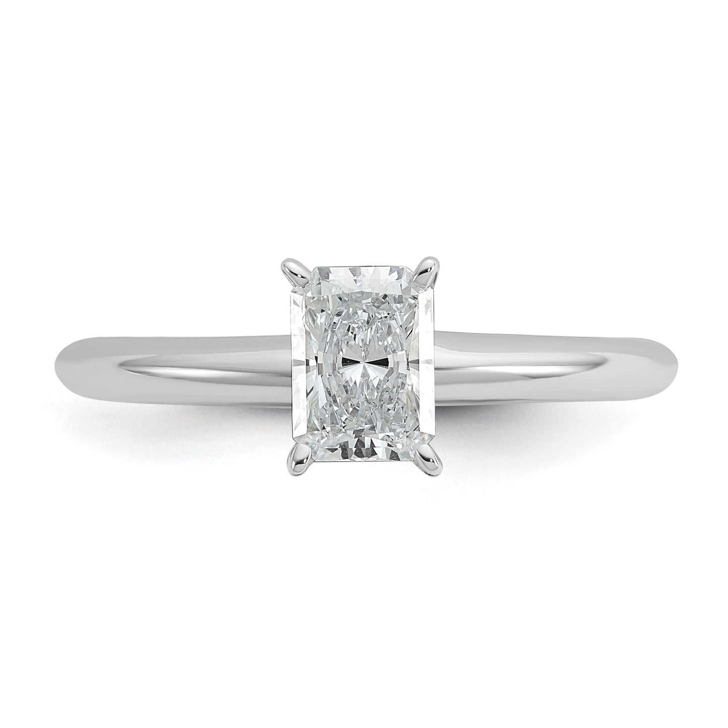 14k White Gold 3/4 Ct. Certified Lab Grown Diamond VS/SI+ G+ Radiant Solitare Engagement Ring