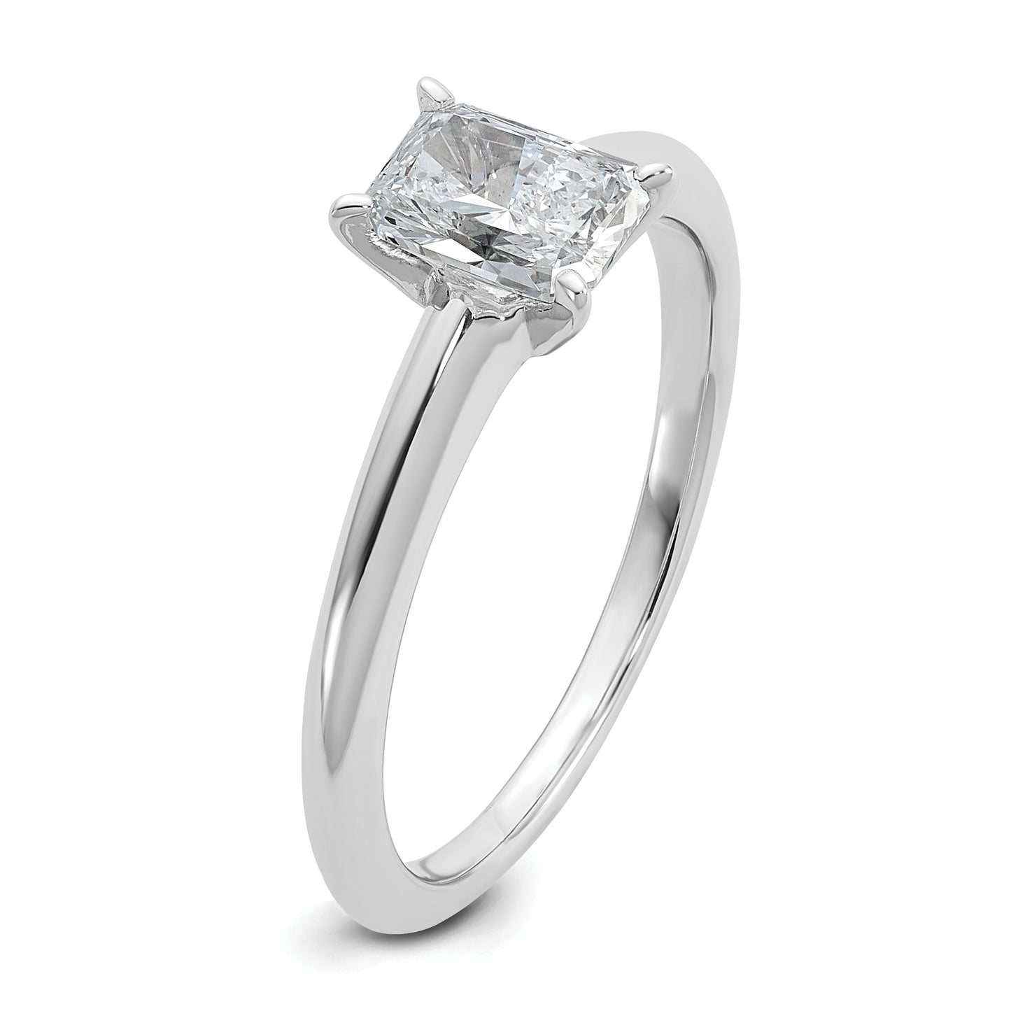 14k White Gold 3/4 Ct. Certified Lab Grown Diamond VS/SI+ G+ Radiant Solitare Engagement Ring