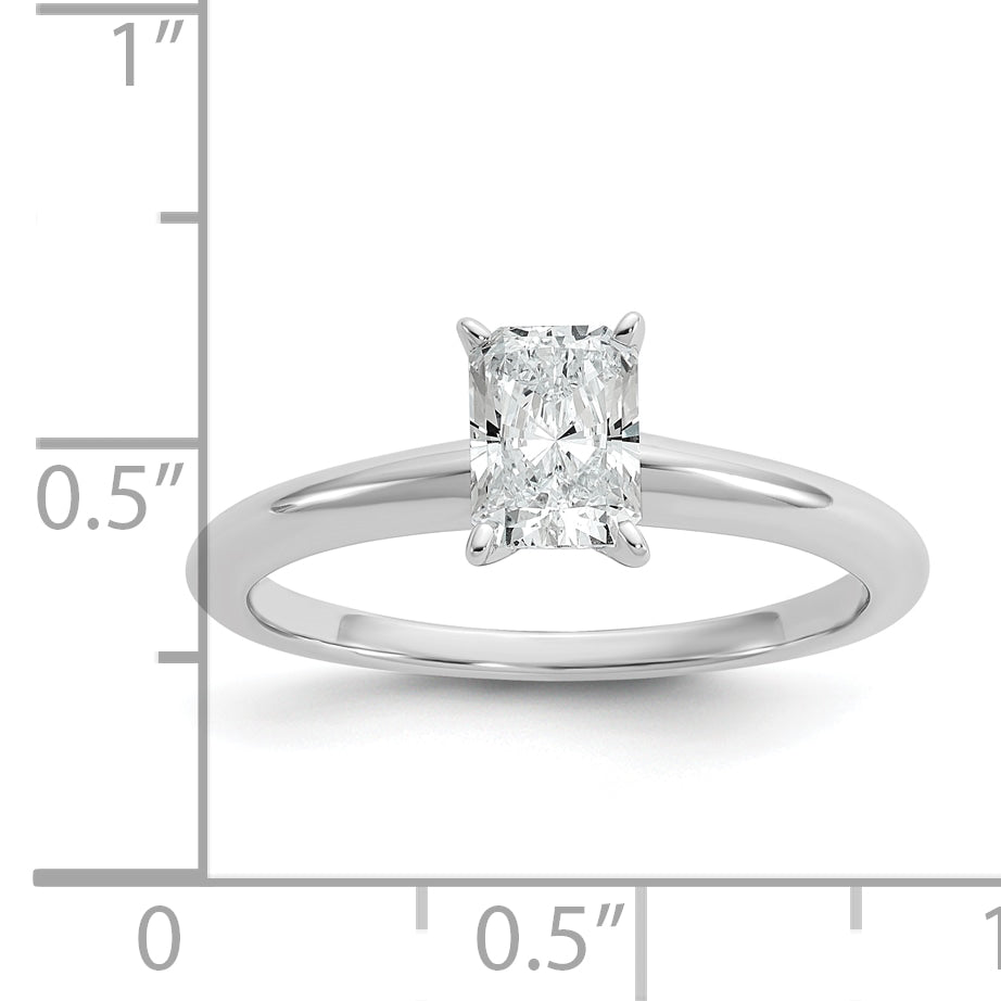 14k White Gold 3/4 Ct. Certified Lab Grown Diamond VS/SI+ G+ Radiant Solitare Engagement Ring