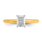 14k Two-tone 3/4 Ct. Lab Grown Diamond VS/SI+ G+ Radiant Solitare Engagement Ring