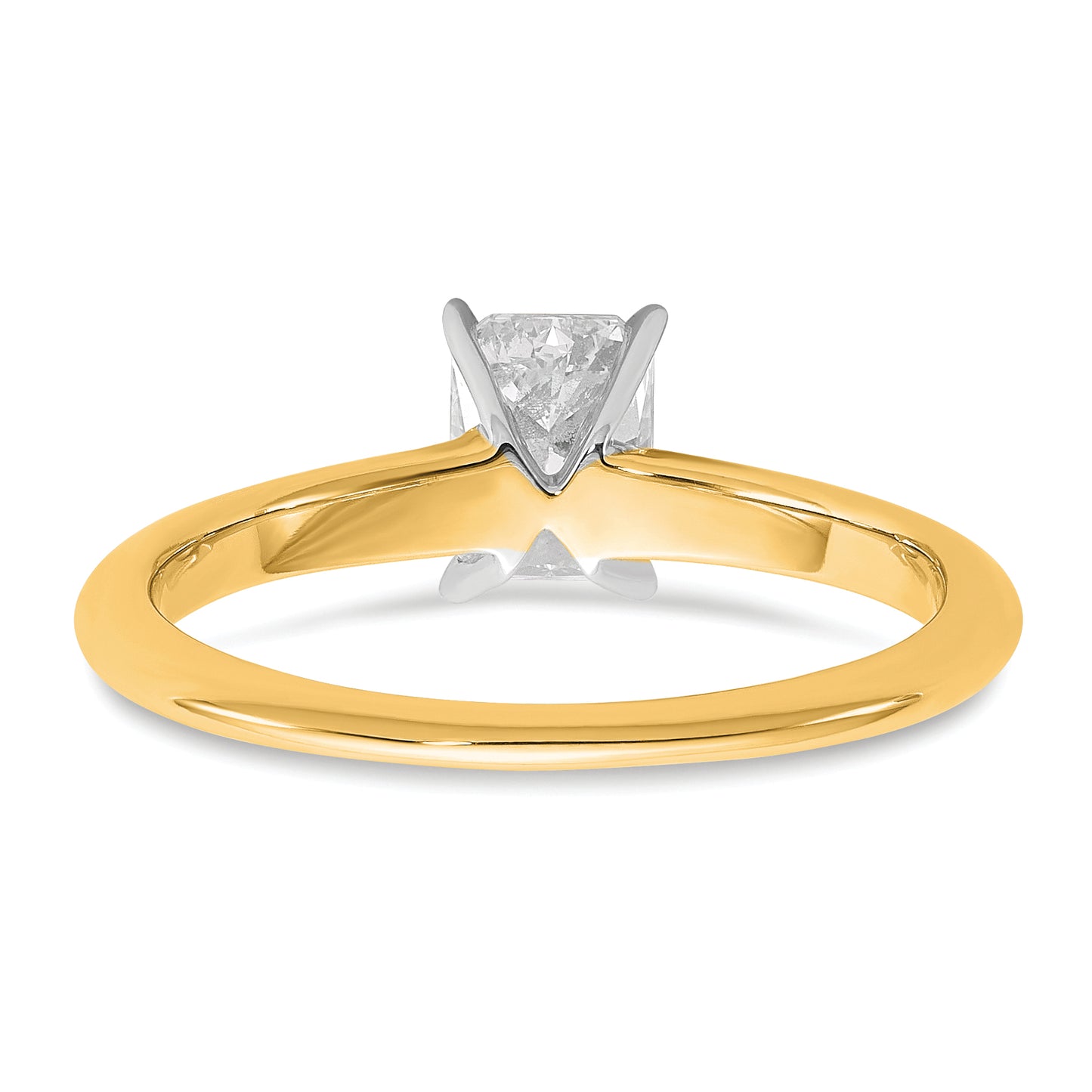 14k Two-tone 3/4 Ct. Certified Lab Grown Diamond VS/SI+ G+ Radiant Solitare Engagement Ring