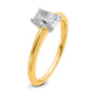 14k Two-tone 3/4 Ct. Lab Grown Diamond VS/SI+ G+ Radiant Solitare Engagement Ring