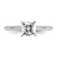 14k White Gold 1 Ct. Certified Lab Grown Diamond VS/SI+ G+ Cushion Solitare Engagement Ring