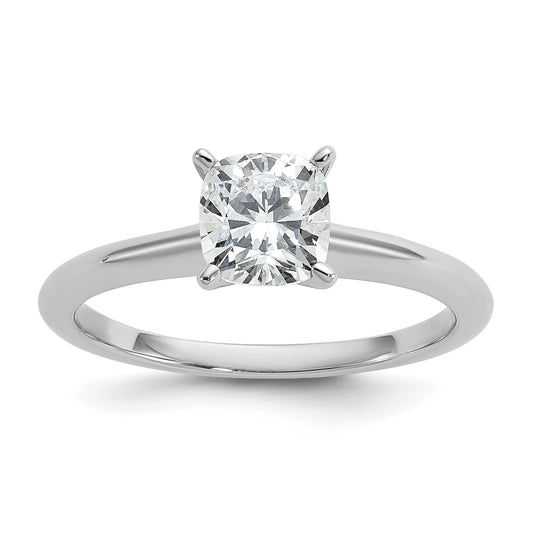 14k White Gold 1 Ct. Lab Grown Diamond VS/SI+ G+ Cushion Solitare Engagement Ring