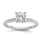 14k White Gold 1 Ct. Certified Lab Grown Diamond VS/SI+ G+ Cushion Solitare Engagement Ring