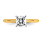 14k Two-tone 1 Ct. Lab Grown Diamond VS/SI+ G+ Cushion Solitare Engagement Ring