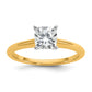 14k Two-tone 1 Ct. Certified Lab Grown Diamond VS/SI+ G+ Cushion Solitare Engagement Ring