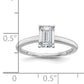 14k White Gold 1 Ct. Certified Lab Grown Diamond VS/SI+ G+ Emerald Solitare Engagement Ring