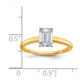 14k Two-tone 1 Ct. Lab Grown Diamond VS/SI+ G+ Emerald Solitare Engagement Ring