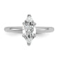 14k White Gold 1 Ct. Certified Lab Grown Diamond VS/SI+ G+ Marquise Solitare Engagement Ring