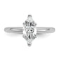 14k White Gold 1 Ct. Lab Grown Diamond VS/SI+ G+ Marquise Solitare Engagement Ring