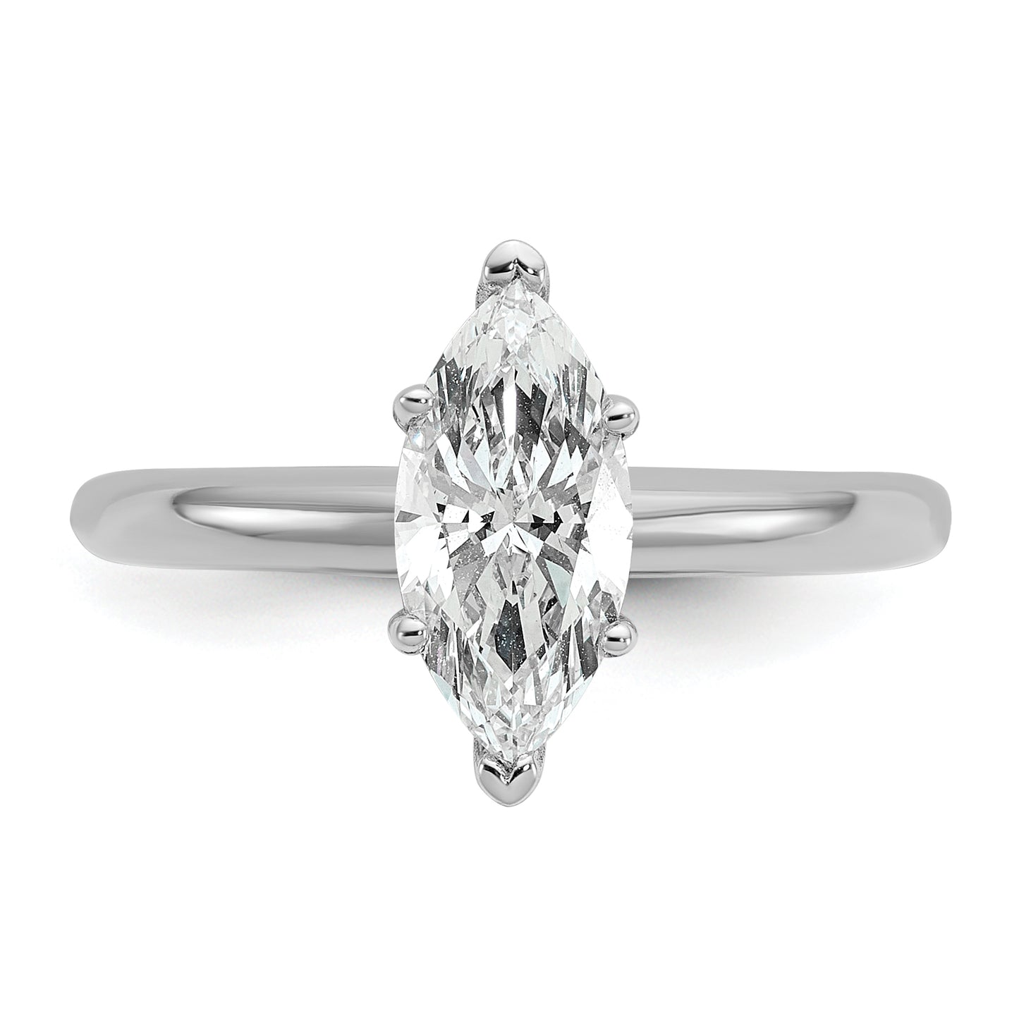 14k White Gold 1 Ct. Lab Grown Diamond VS/SI+ G+ Marquise Solitare Engagement Ring