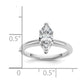 14k White Gold 1 Ct. Certified Lab Grown Diamond VS/SI+ G+ Marquise Solitare Engagement Ring