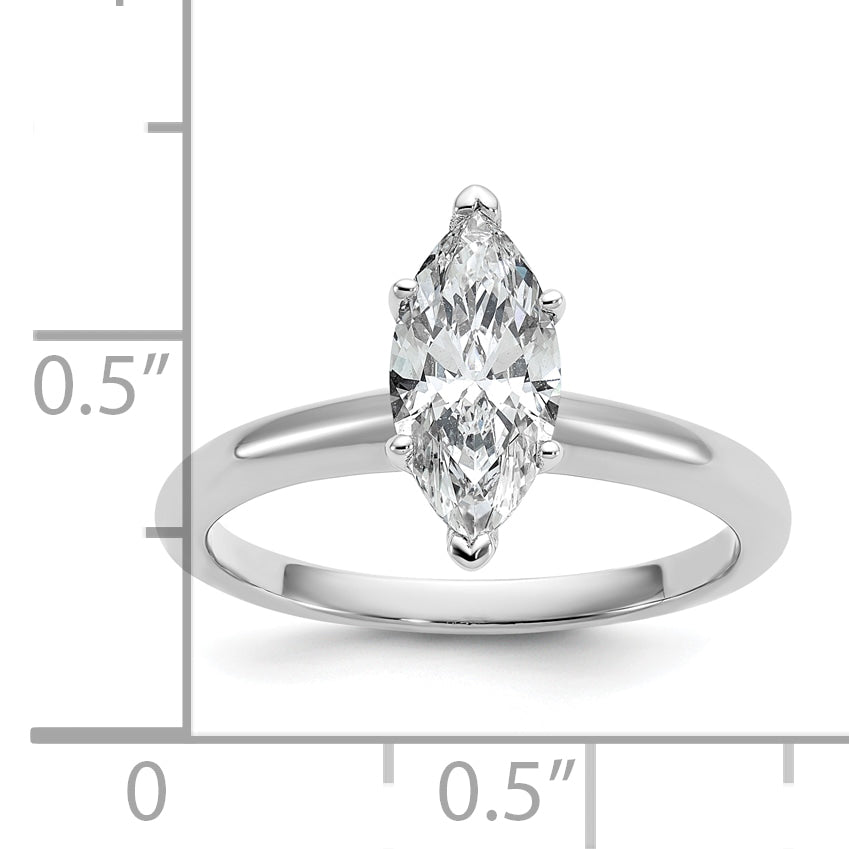 14k White Gold 1 Ct. Lab Grown Diamond VS/SI+ G+ Marquise Solitare Engagement Ring