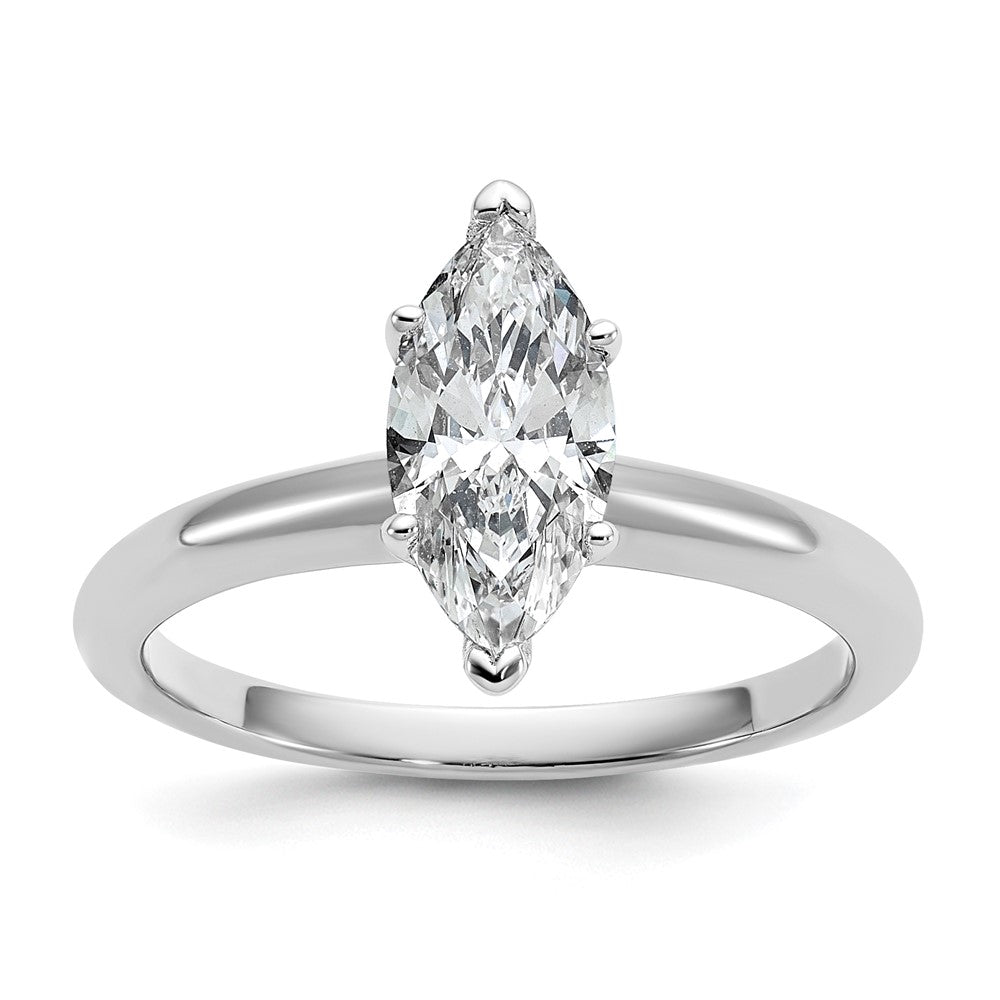 14k White Gold 1 Ct. Certified Lab Grown Diamond VS/SI+ G+ Marquise Solitare Engagement Ring