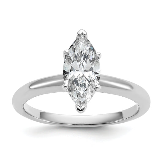 14k White Gold 1 Ct. Certified Lab Grown Diamond VS/SI+ G+ Marquise Solitare Engagement Ring