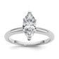 14k White Gold 1 Ct. Lab Grown Diamond VS/SI+ G+ Marquise Solitare Engagement Ring