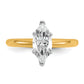 14k Two-tone 1 Ct. Lab Grown Diamond VS/SI+ G+ Marquise Solitare Engagement Ring