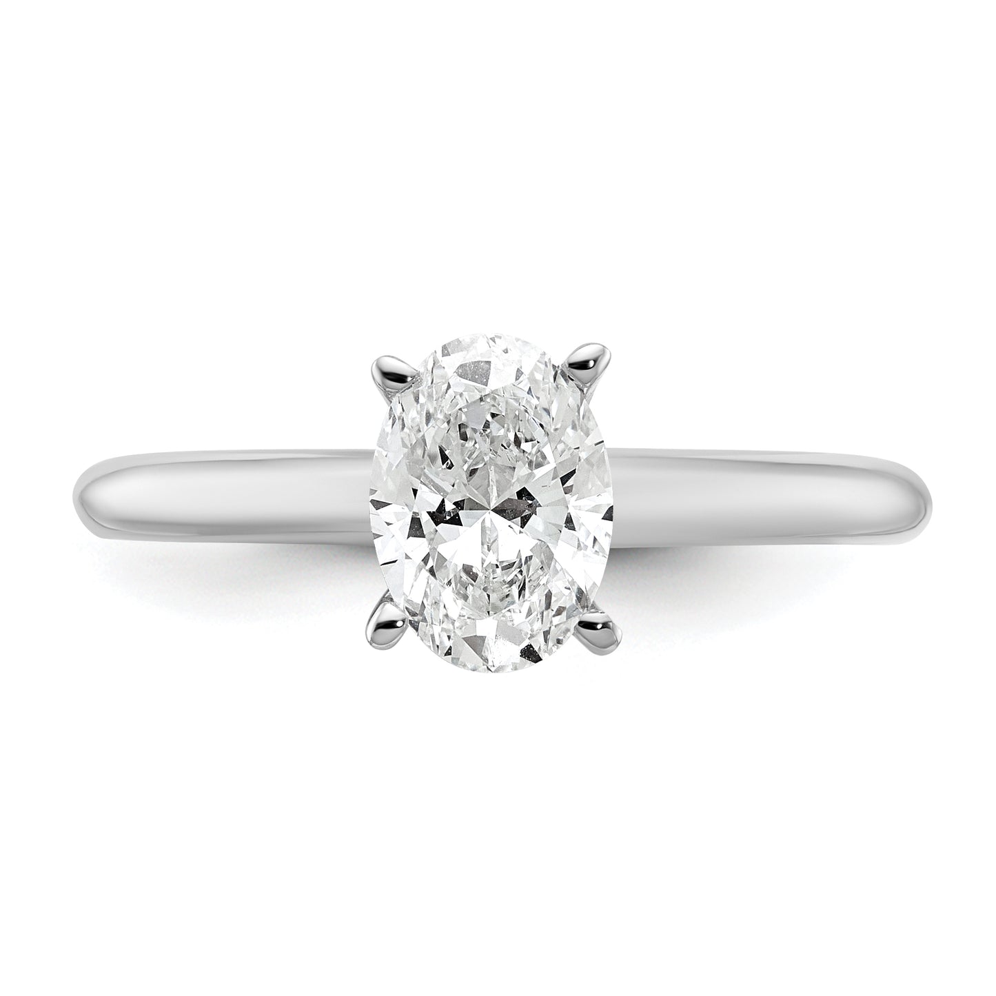 14k White Gold 1 Ct. Lab Grown Diamond VS/SI+ G+ Oval Solitare Engagement Ring