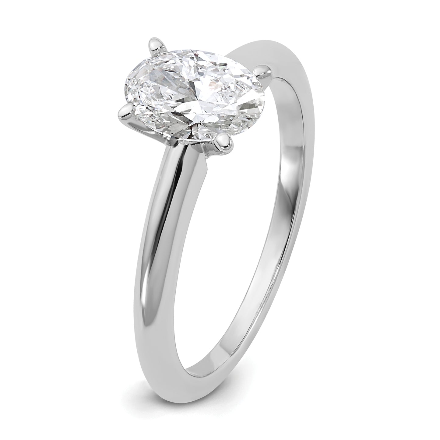 14k White Gold 1 Ct. Lab Grown Diamond VS/SI+ G+ Oval Solitare Engagement Ring