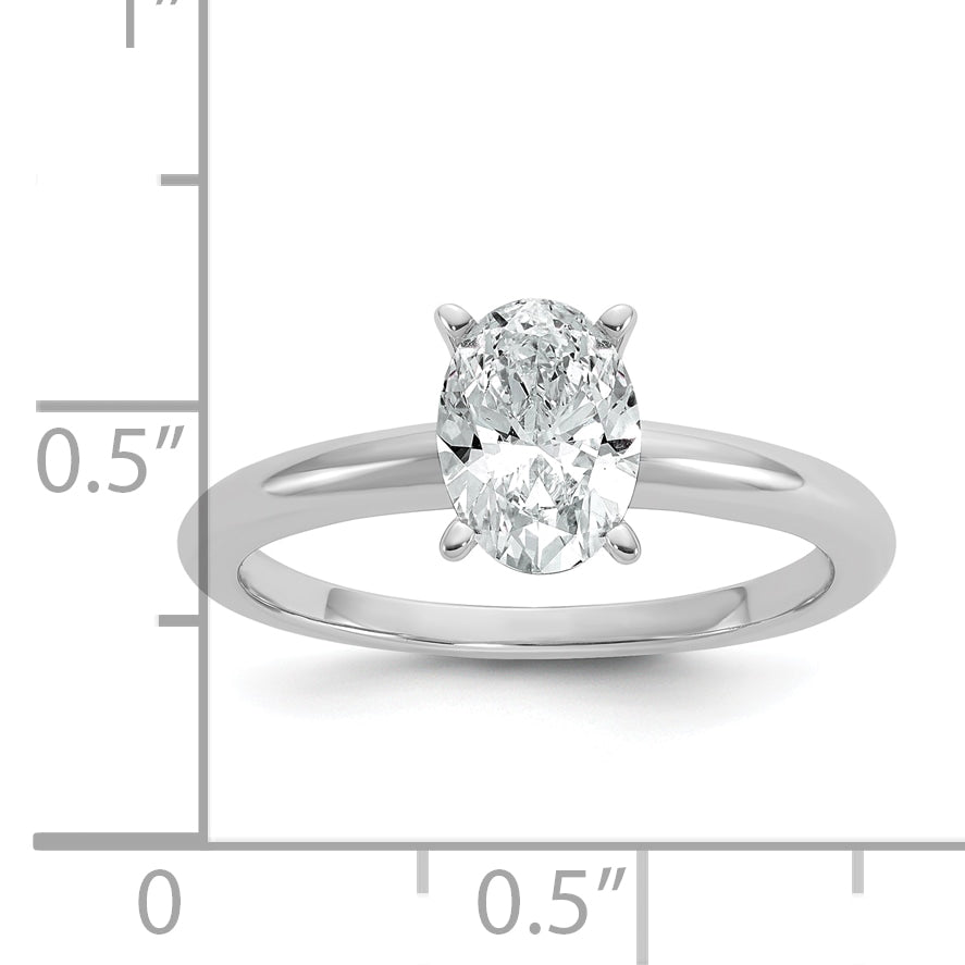 14k White Gold 1 Ct. Lab Grown Diamond VS/SI+ G+ Oval Solitare Engagement Ring