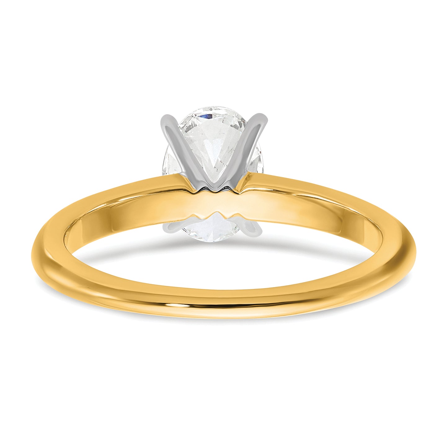 14k Two-tone 1 Ct. Lab Grown Diamond VS/SI+ G+ Oval Solitare Engagement Ring