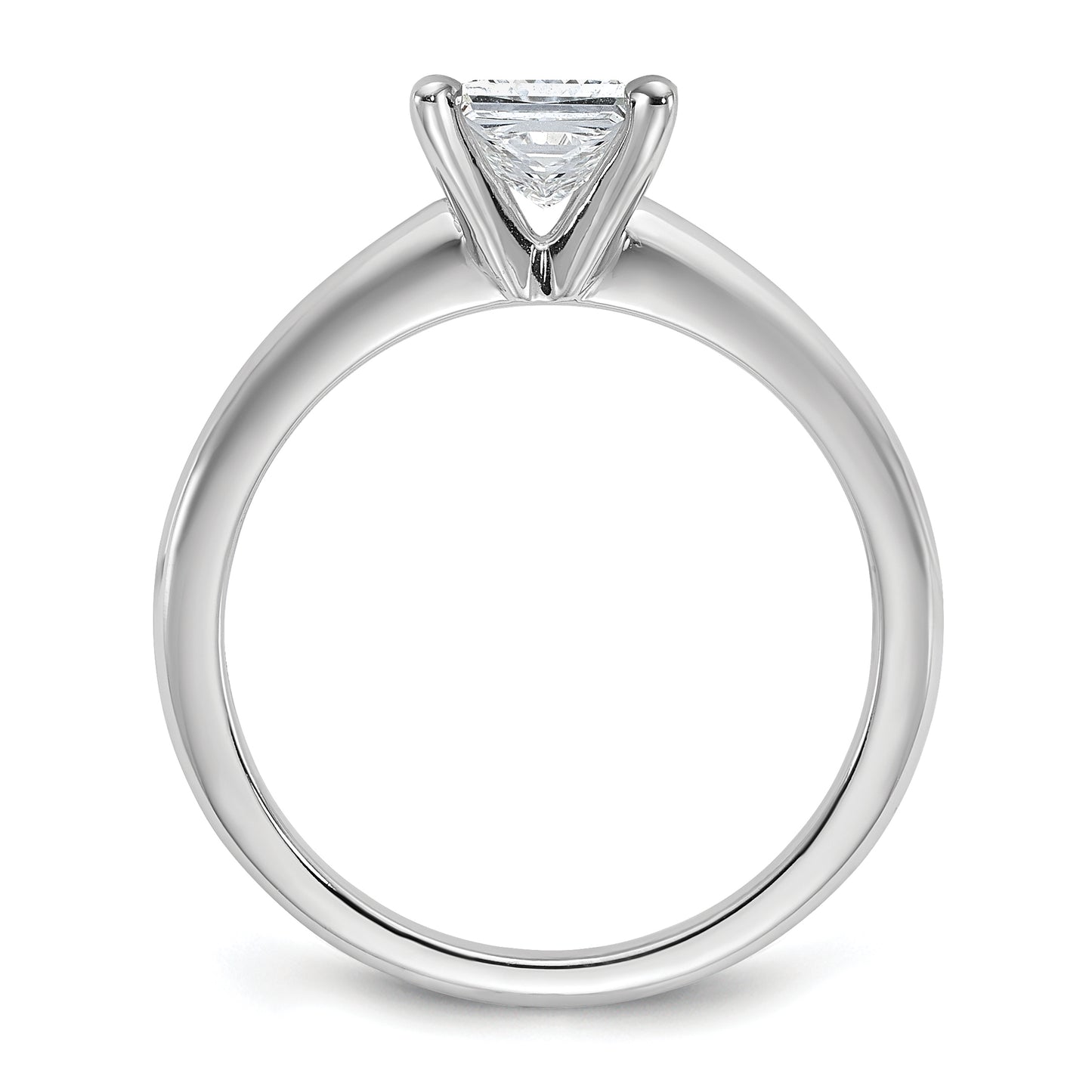 14k White Gold 1 Ct. Certified Lab Grown Diamond VS/SI+ G+ Princess Solitare Engagement Ring