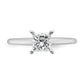 14k White Gold 1 Ct. Lab Grown Diamond VS/SI+ G+ Princess Solitare Engagement Ring