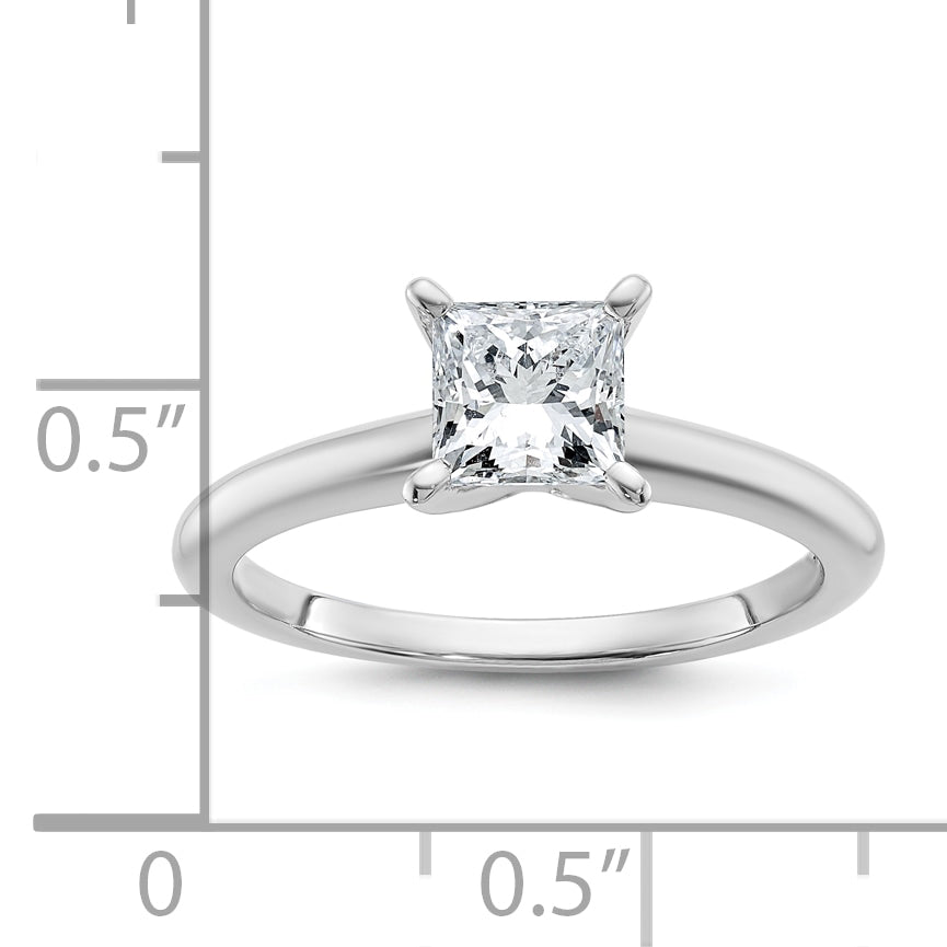 14k White Gold 1 Ct. Certified Lab Grown Diamond VS/SI+ G+ Princess Solitare Engagement Ring