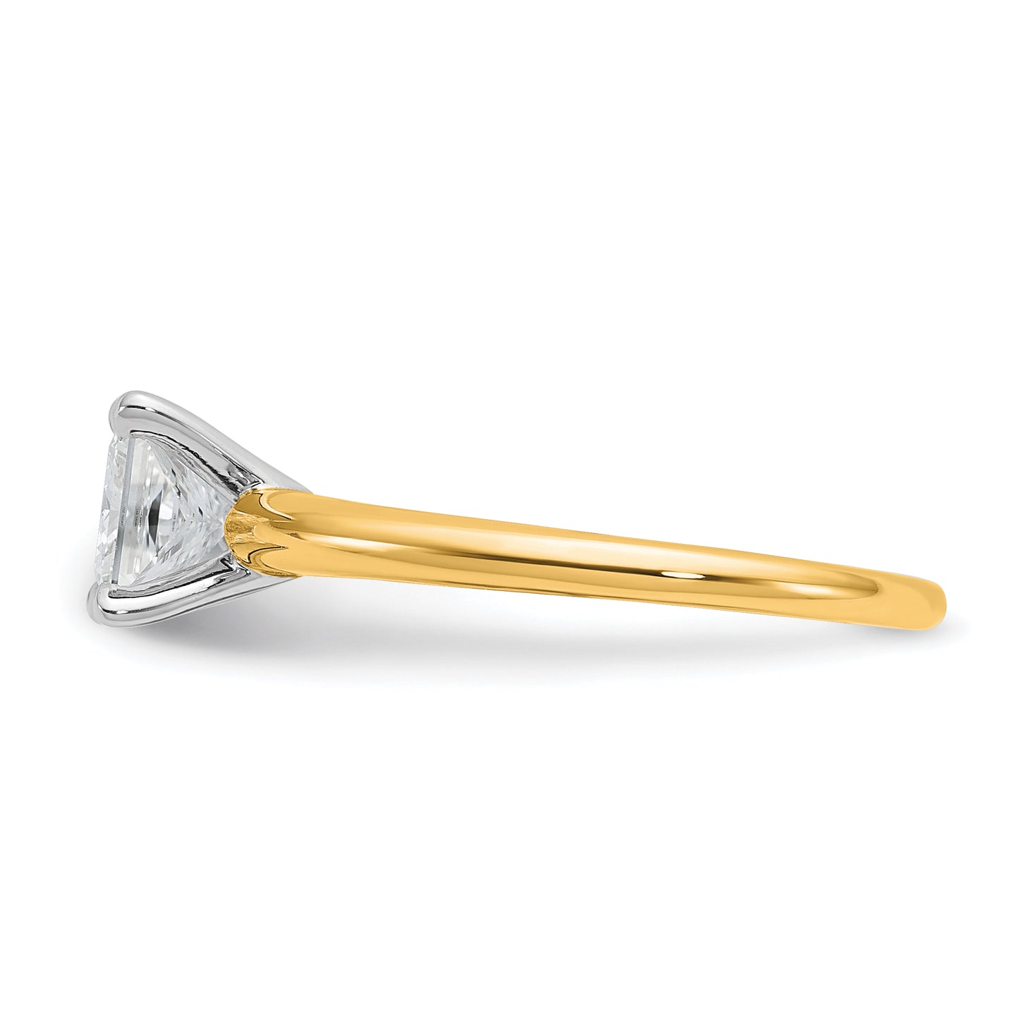 14k Two-tone 1 Ct. Certified Lab Grown Diamond VS/SI+ G+ Princess Solitare Engagement Ring