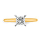 14k Two-tone 1 Ct. Certified Lab Grown Diamond VS/SI+ G+ Princess Solitare Engagement Ring