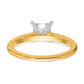 14k Two-tone 1 Ct. Certified Lab Grown Diamond VS/SI+ G+ Princess Solitare Engagement Ring