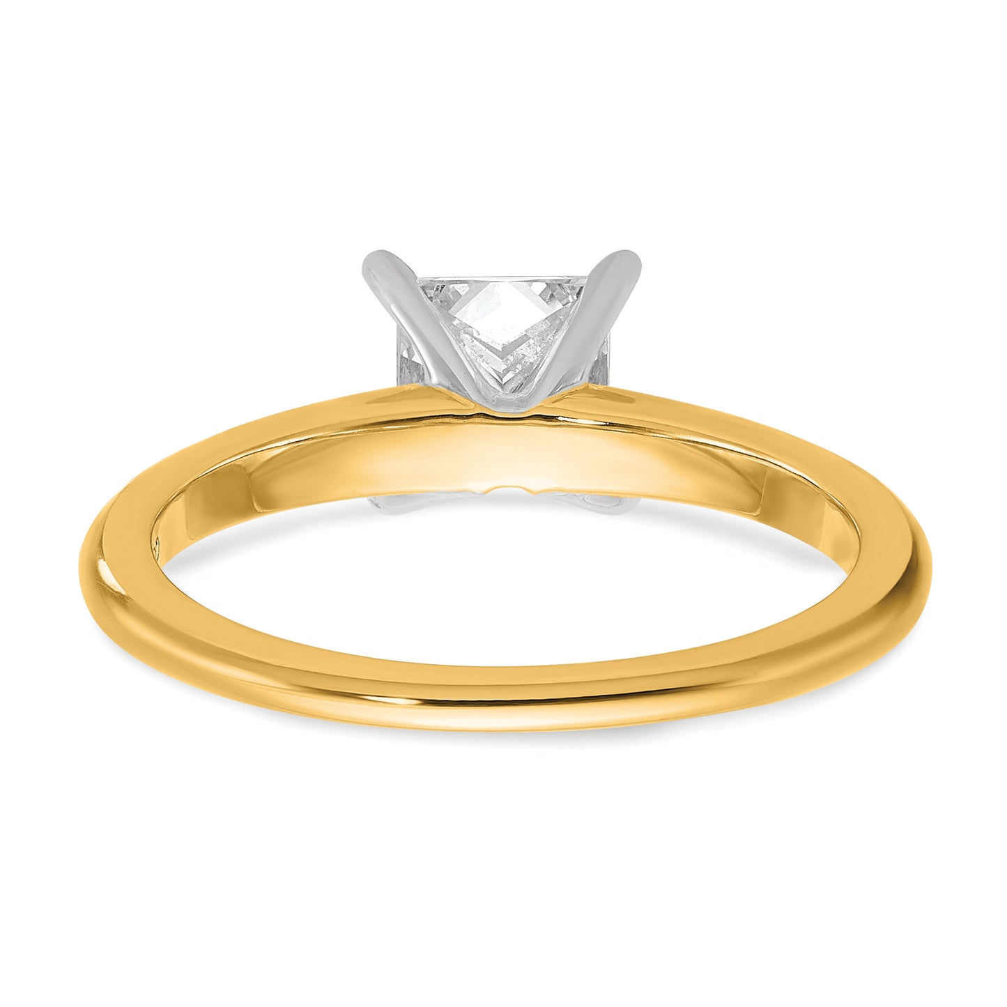 14k Two-tone 1 Ct. Certified Lab Grown Diamond VS/SI+ G+ Princess Solitare Engagement Ring