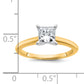 14k Two-tone 1 Ct. Certified Lab Grown Diamond VS/SI+ G+ Princess Solitare Engagement Ring