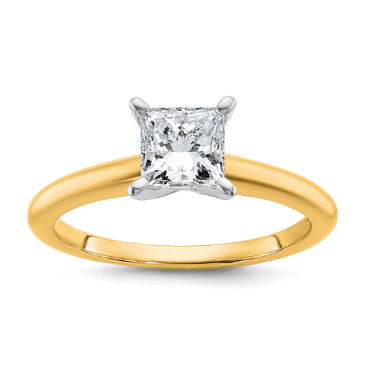 14k Two-tone 1 Ct. Lab Grown Diamond VS/SI+ G+ Princess Solitare Engagement Ring