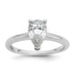 14k White Gold 1 Ct. Lab Grown Diamond VS/SI+ G+ Pear Solitare Engagement Ring