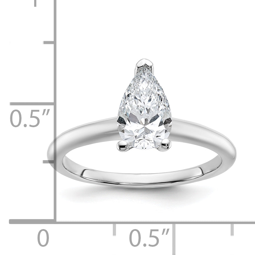 14k White Gold 1 Ct. Certified Lab Grown Diamond VS/SI+ G+ Pear Solitare Engagement Ring