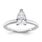 14k White Gold 1 Ct. Lab Grown Diamond VS/SI+ G+ Pear Solitare Engagement Ring