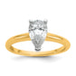 14k Two-tone 1 Ct. Lab Grown Diamond VS/SI+ G+ Pear Solitare Engagement Ring