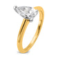 14k Two-tone 1 Ct. Lab Grown Diamond VS/SI+ G+ Pear Solitare Engagement Ring